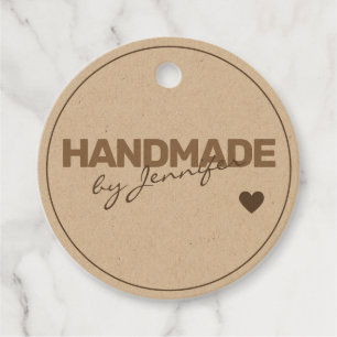 Handmade Rustic Natural Paper Simple Style Heart Favor Tags