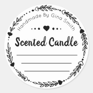 Handmade Scented Candle Classic Round Sticker