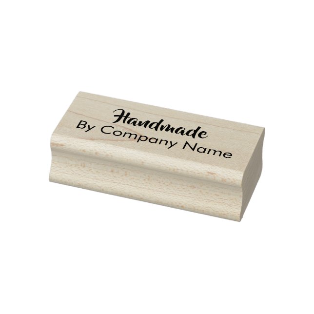 Handmade Script By Company Name Text Template Rubber Stamp (Stamp)