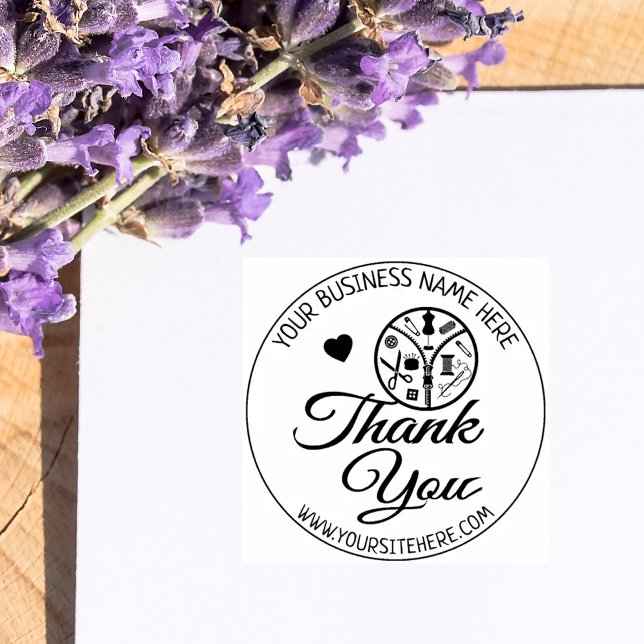Handmade Sewing Small Business Thank You   Rubber Stamp (Creator Uploaded)