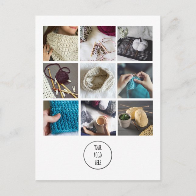 Handmade Shop Packaging Insert Collage + Coupon Postcard (Front)