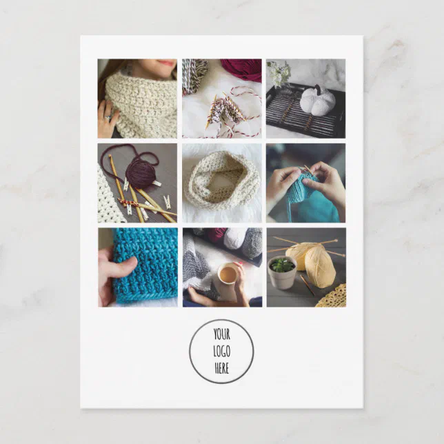 Handmade Shop Packaging Insert Collage + Coupon Postcard Zazzle