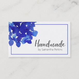Handmade Simple Blue Flower Business Card