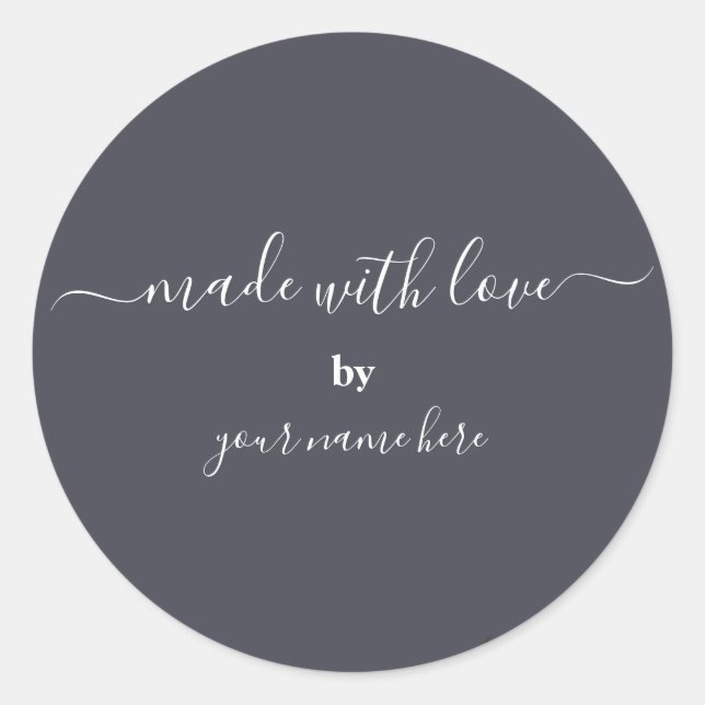 Handmade Simple Elegant Packaging Classic Round Sticker (Front)