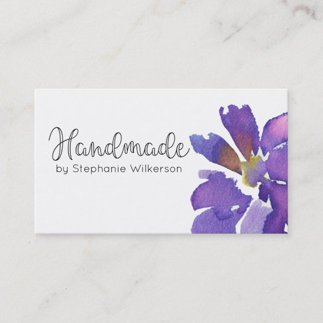 Handmade Simple Floral Business Card (Front)