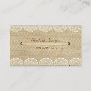 Handmade Simple Rustic ,Lace Business Card