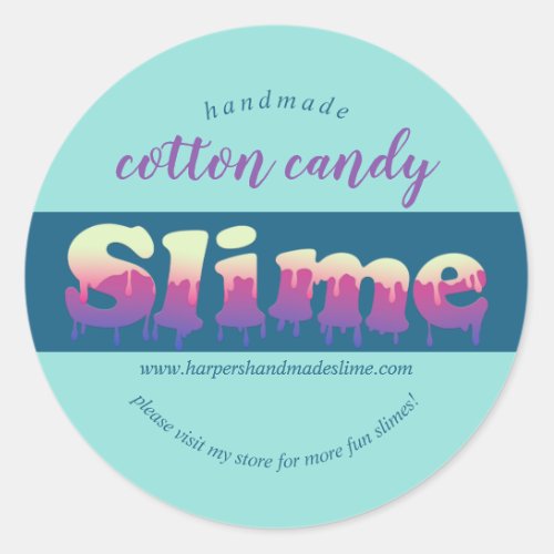 handmade slime template logo classic round sticker