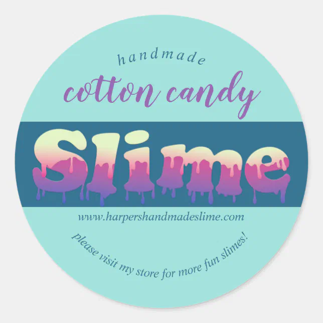 handmade slime template logo classic round sticker | Zazzle
