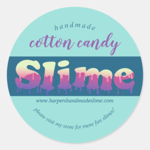 handmade slime template logo classic round sticker