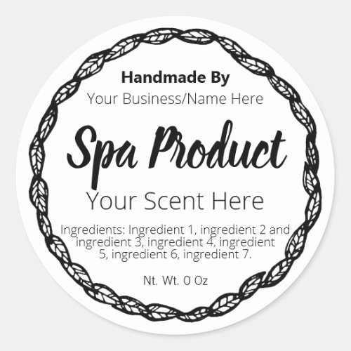 Handmade Small Business Spa Product Classic Round Sticker