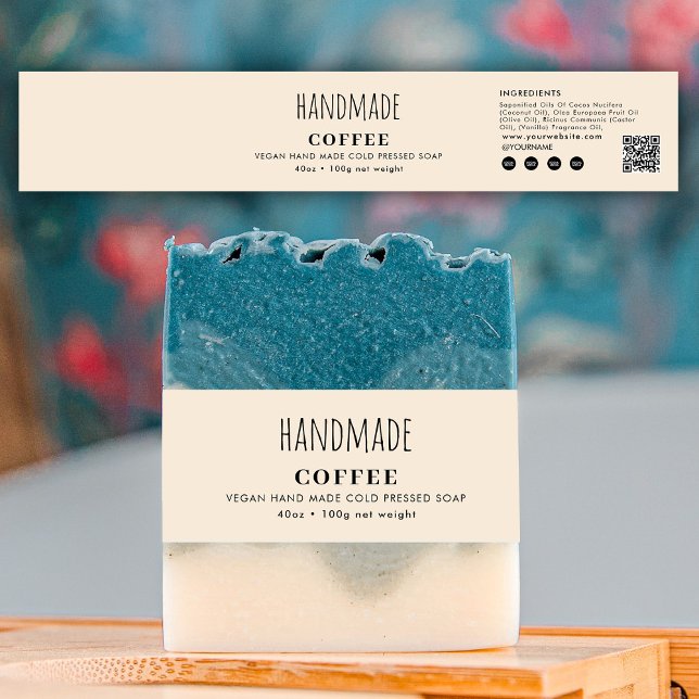 Handmade Soap Belly Band Beige Product Label Wrap (Handmade Soap Belly Band Beige Product Label Wrap)