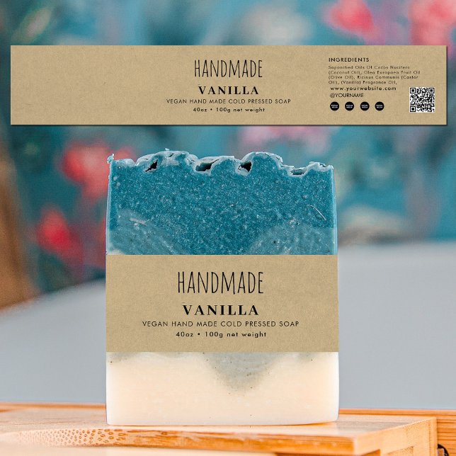 Handmade Soap Belly Band Kraft Product Label Wrap (Handmade Soap Belly Band Kraft Product Label Wrap)
