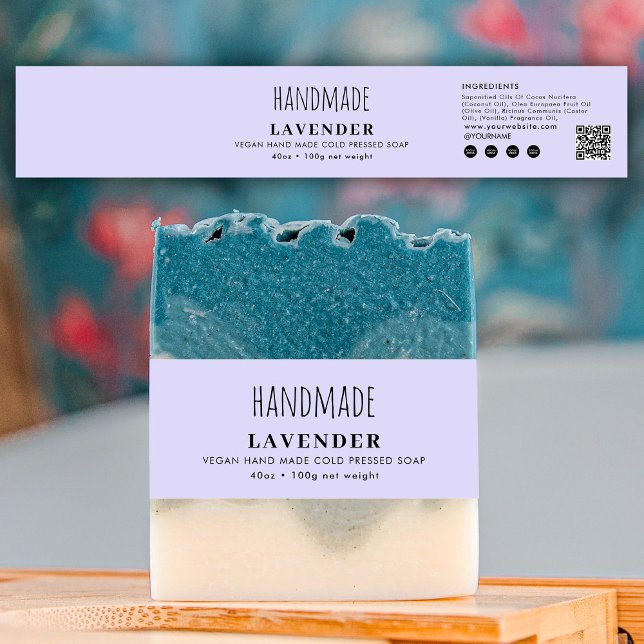 Handmade Soap Belly Band Purple Product Label Wrap (Handmade Soap Belly Band Purple Product Label Wrap)