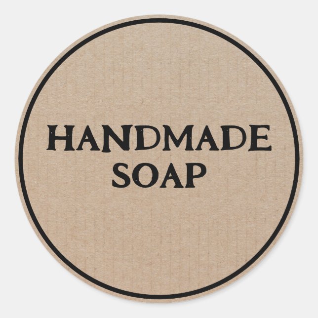Handmade Soap Brown Kraft Paper Sticker Labels (Front)