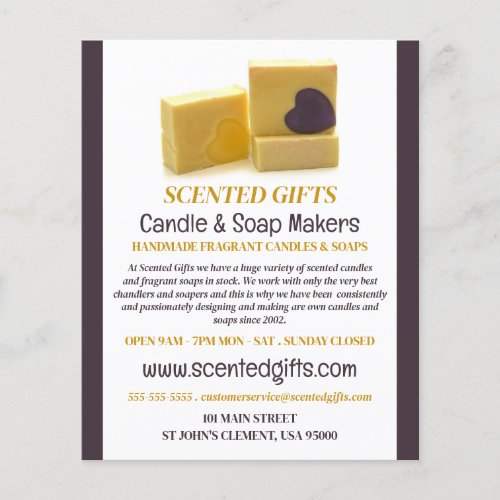 Handmade Soap Candle  Soap Maker Advertising Flyer