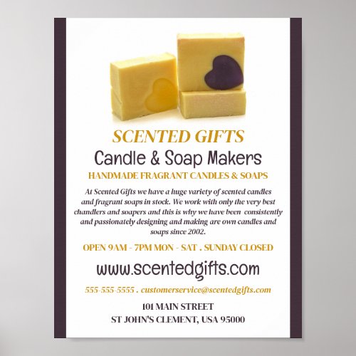 Handmade Soap Candle  Soap Maker Advertising Poster