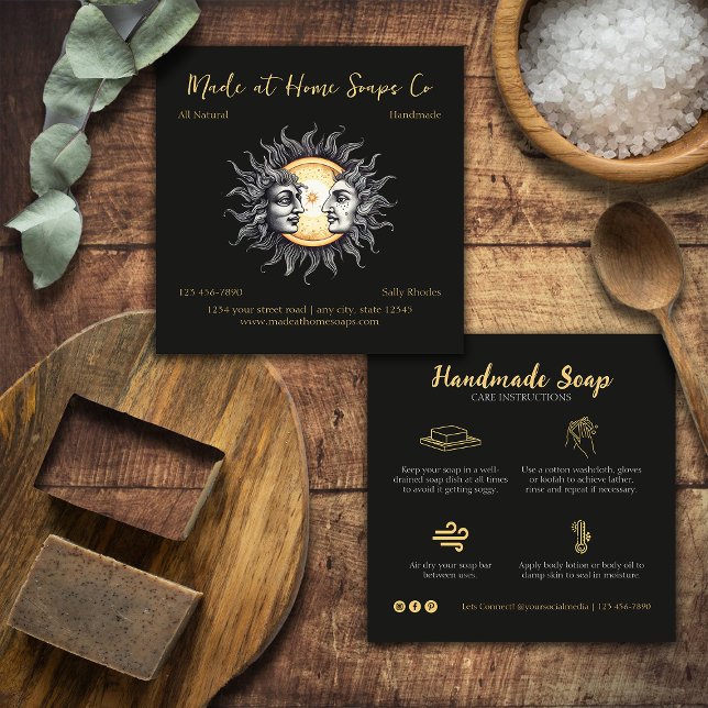 Handmade Soap Company Square Business Card (Creator Uploaded)