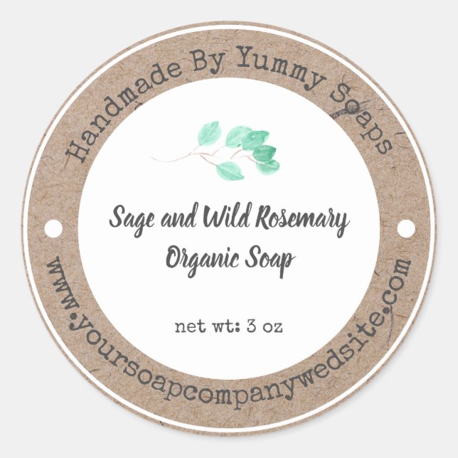 Handmade Soap  Label | Faux Kraft Paper (Front)