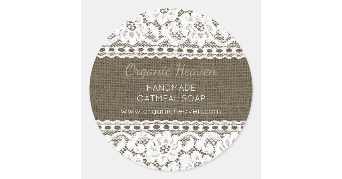 Handmade Soap Label Rustic Burlap Lace Custom | Zazzle.com