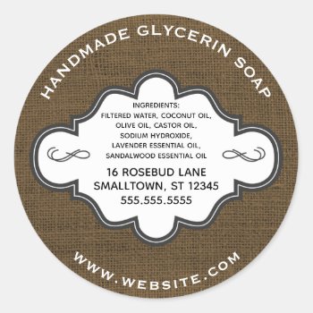 Handmade Soap Label Rustic Country Burlap by angela65 at Zazzle