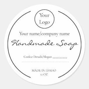 Handmade Soap Labels Simple Company Name Logo