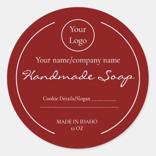 Handmade Soap Labels Simple Company Name Logo