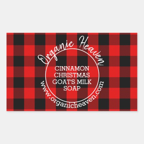 Handmade Soap Lumberjack Plaid Red Product Label