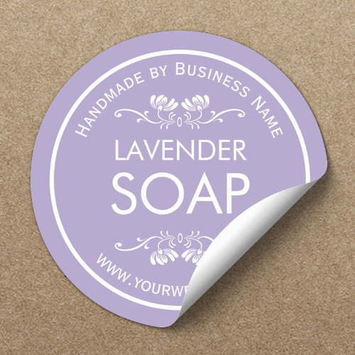 Handmade Soap Making Vintage Floral Lavender Classic Round Sticker