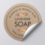 Handmade Soap Making Vintage Floral Rustic Kraft Classic Round Sticker