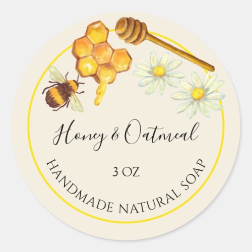 Handmade Soap Sticker Honey and Oatmeal