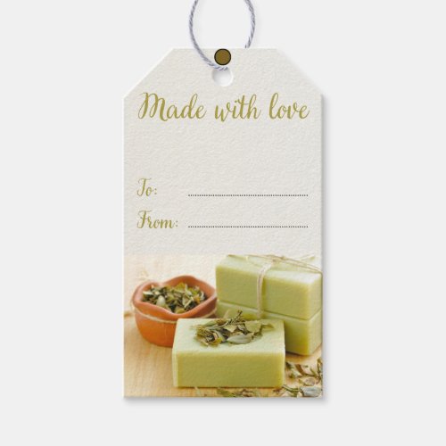 Handmade soap tag Made with love Gift Tags