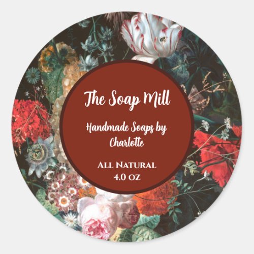 Handmade Soaps Floral Product Label