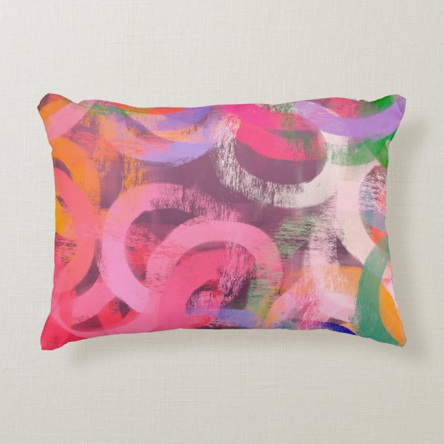 Handmade surreal abstract pattern. Modern artistic Accent Pillow (Front)
