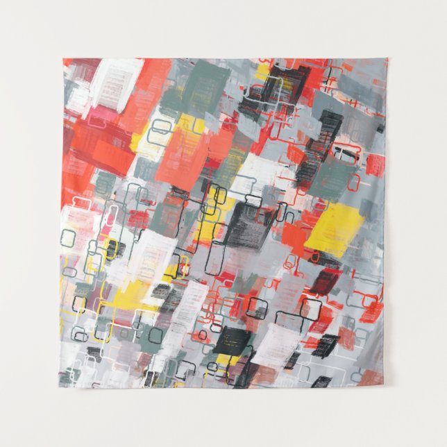 Handmade surreal abstract pattern. Modern artistic Tapestry (Front)