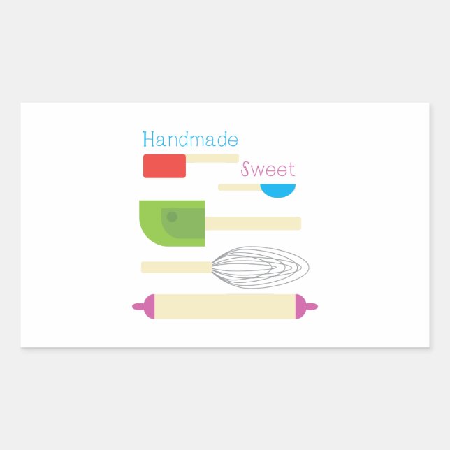Handmade Sweet Rectangular Sticker (Front)