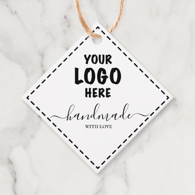 Handmade Tag Price Tag Your Logo Kraft Diamond (Front)