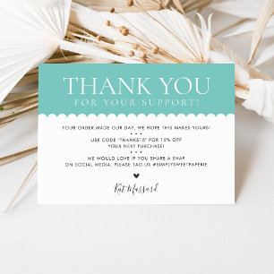 HANDMADE THANK YOU professional pretty mint green Card