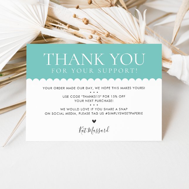 HANDMADE THANK YOU professional pretty mint green Card (Creator Uploaded)