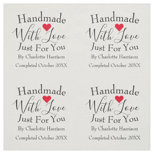 Handmade Uncut Personalized Quilt Sewing Labels Fa Fabric (Swatch)