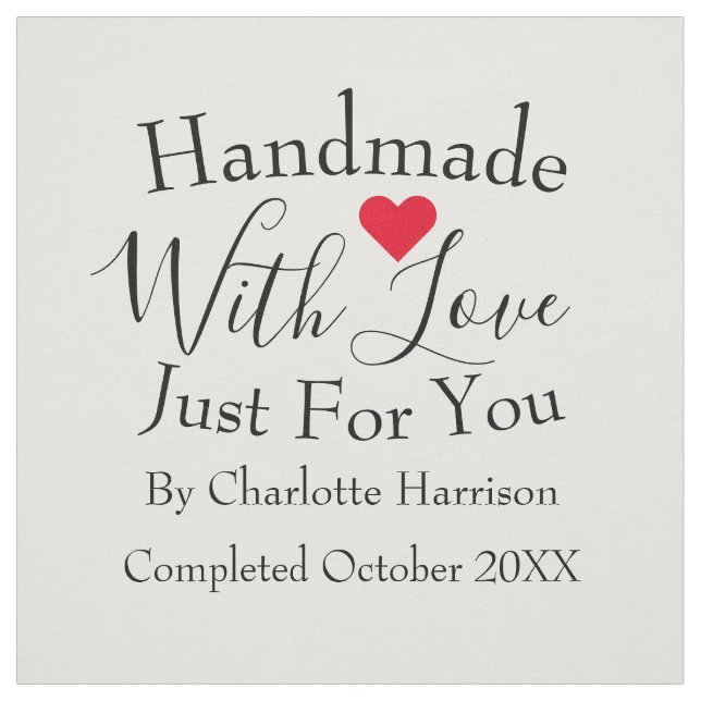 Handmade Uncut Personalized Quilt Sewing Labels Fabric (Swatch)