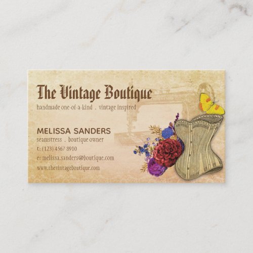 Handmade Vintage Inspired Sewing Rustic Steampunk Business Card
