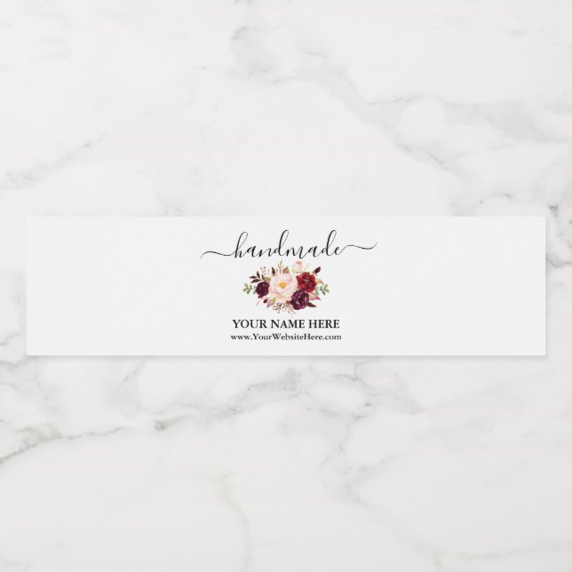 Handmade Watercolor Floral Wraparound Label (Single Label)