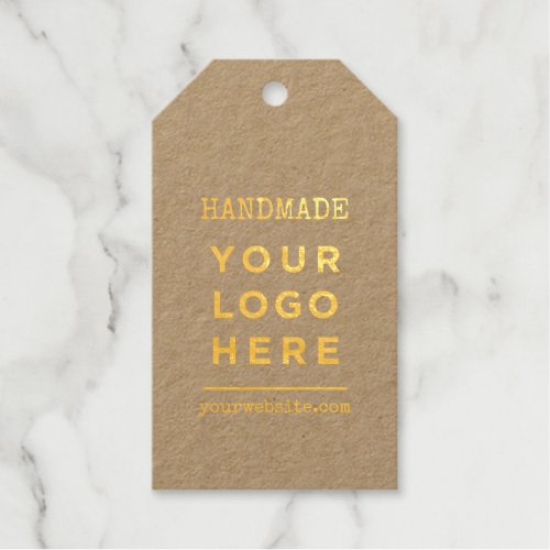 Handmade Website  Business Logo Custom Foil Gift Tags