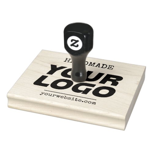 Handmade Website  Your Business Logo Horizontal Rubber Stamp