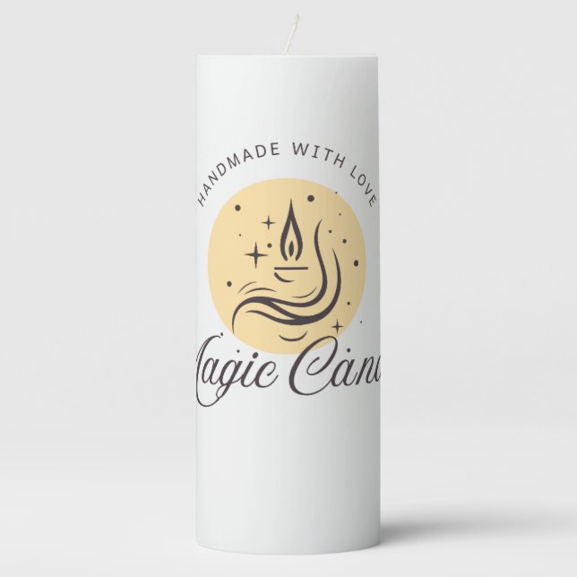 Handmade Wedding Candle – Magic Flame Logo Design  (Front)