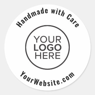 Handmade with Care Custom Logo Classic Round Sticker