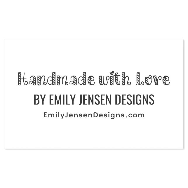 Handmade with Love #1 Business Name Website URL Self-inking Stamp (Design)