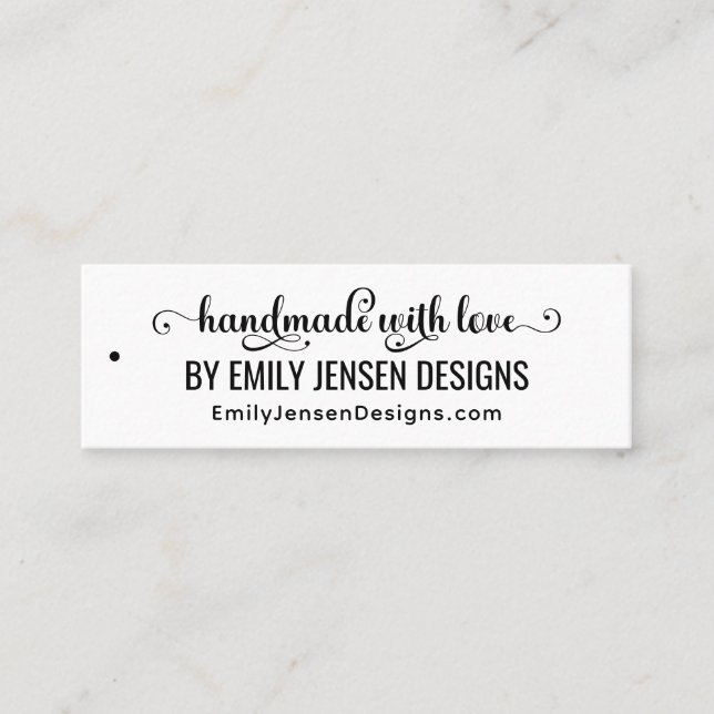 Handmade With Love #3 Business Name Website URL HT Mini Business Card (Front)
