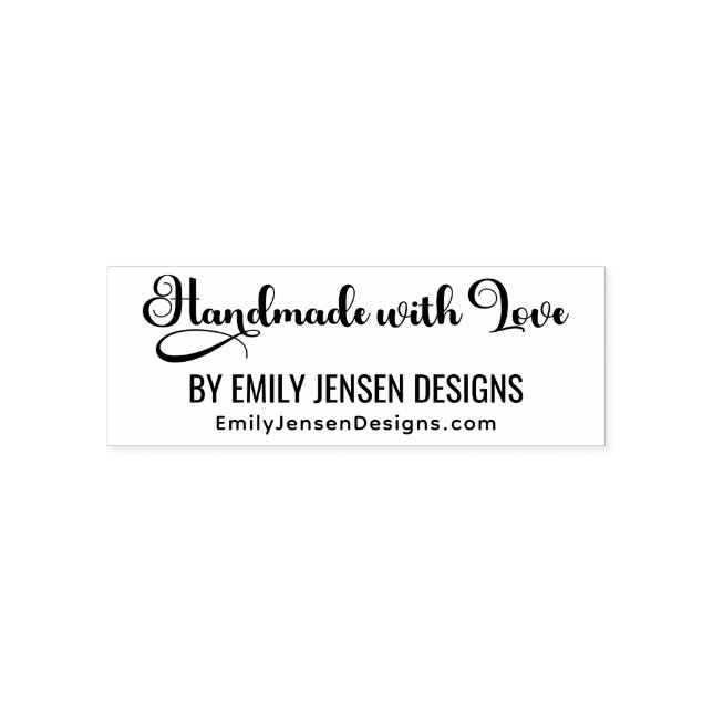 Handmade With Love #4 Business Name Website URL Self-inking Stamp (Design)