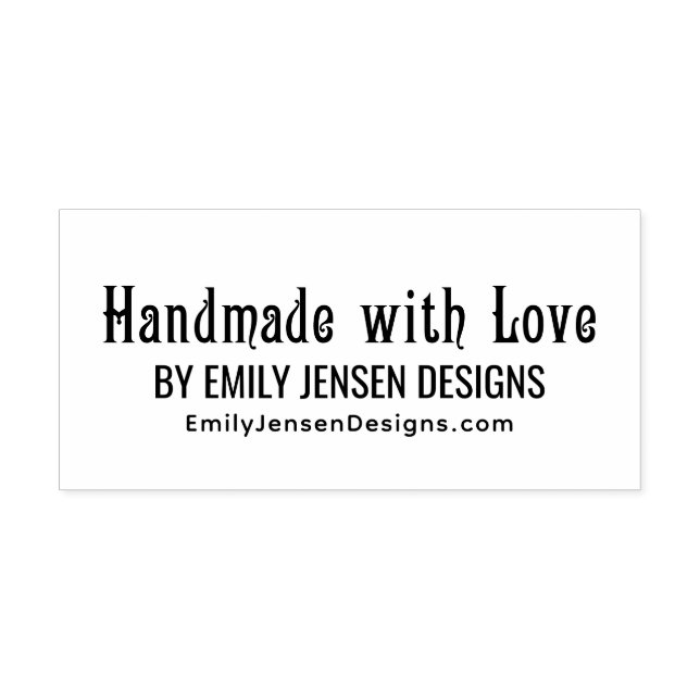 Handmade With Love #5 Business Name Website URL Self-inking Stamp (Design)